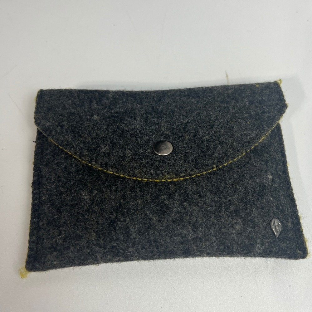 Helen Kaminski Sydney Australia Felted Wool Tote Bag Charcoal Grey Mustard inter - Picture 7 of 11
